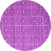 Round Machine Washable Abstract Purple Modern Area Rugs, wshabs5180pur