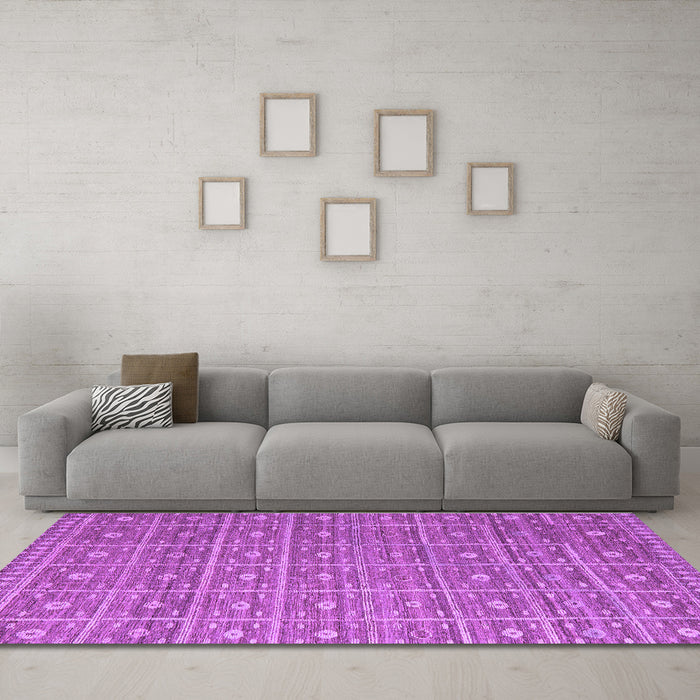 Machine Washable Abstract Purple Modern Area Rugs in a Living Room, wshabs5180pur