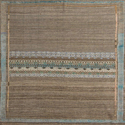 Square Machine Washable Abstract Brown Rug, wshabs5181