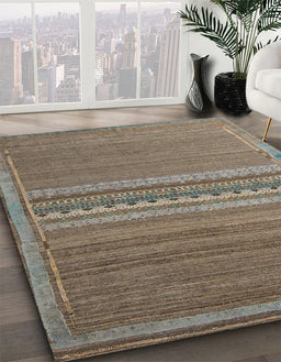 Abstract Brown Modern Rug in Family Room, abs5181