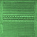 Square Abstract Emerald Green Modern Rug, abs5181emgrn