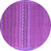 Round Machine Washable Abstract Purple Modern Area Rugs, wshabs5181pur