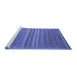 Sideview of Machine Washable Abstract Blue Modern Rug, wshabs5181blu