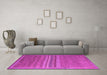 Machine Washable Abstract Pink Modern Rug in a Living Room, wshabs5181pnk