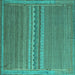 Square Machine Washable Abstract Turquoise Modern Area Rugs, wshabs5181turq