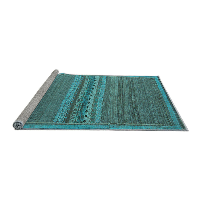 Sideview of Machine Washable Abstract Light Blue Modern Rug, wshabs5181lblu