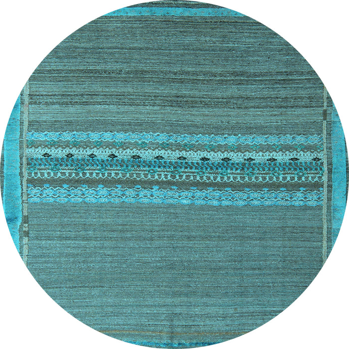 Round Abstract Light Blue Modern Rug, abs5181lblu