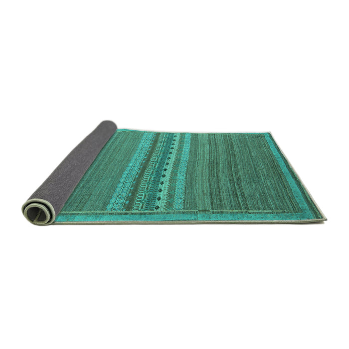 Sideview of Abstract Turquoise Modern Rug, abs5181turq