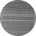 Round Machine Washable Abstract Gray Modern Rug, wshabs5181gry