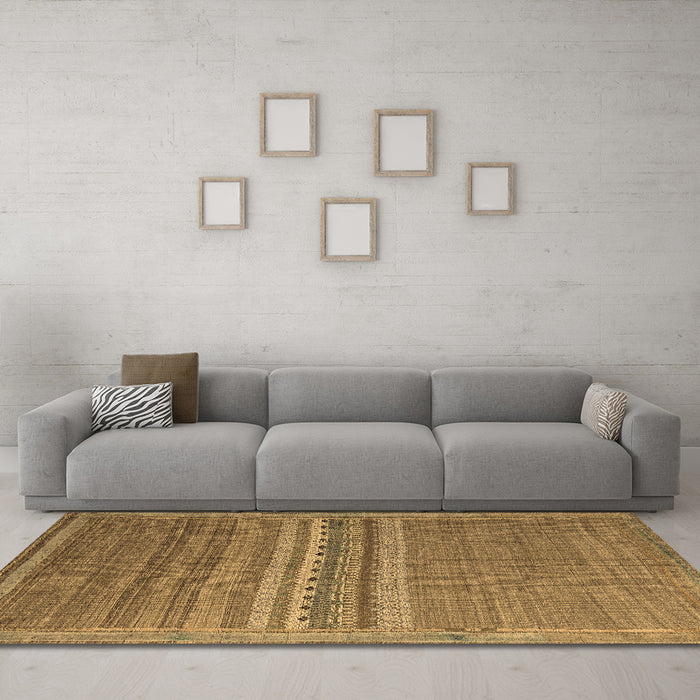 Machine Washable Abstract Brown Modern Rug in a Living Room,, wshabs5181brn