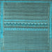 Square Machine Washable Abstract Light Blue Modern Rug, wshabs5181lblu