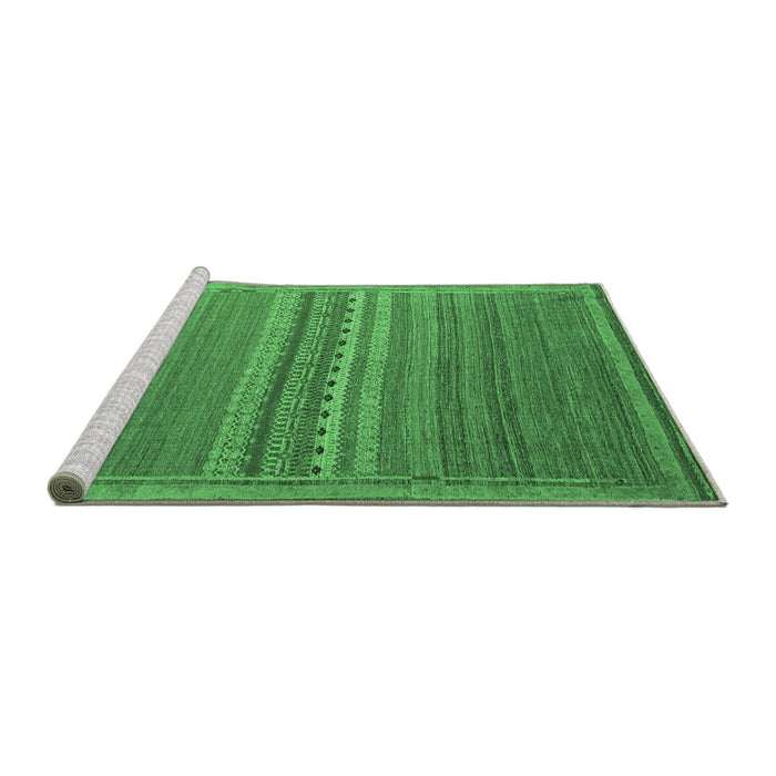 Sideview of Machine Washable Abstract Emerald Green Modern Area Rugs, wshabs5181emgrn