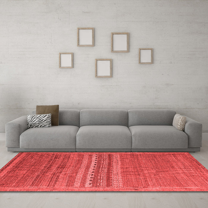 Modern Red Washable Rugs