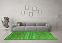 Machine Washable Abstract Green Modern Rug, wshabs5181grn