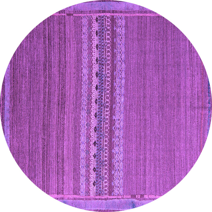 Round Abstract Purple Modern Rug, abs5181pur