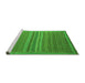 Sideview of Machine Washable Abstract Green Modern Area Rugs, wshabs5181grn