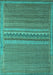 Machine Washable Abstract Turquoise Modern Area Rugs, wshabs5181turq