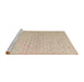Sideview of Machine Washable Abstract Brown Sugar Brown Rug, wshabs5182