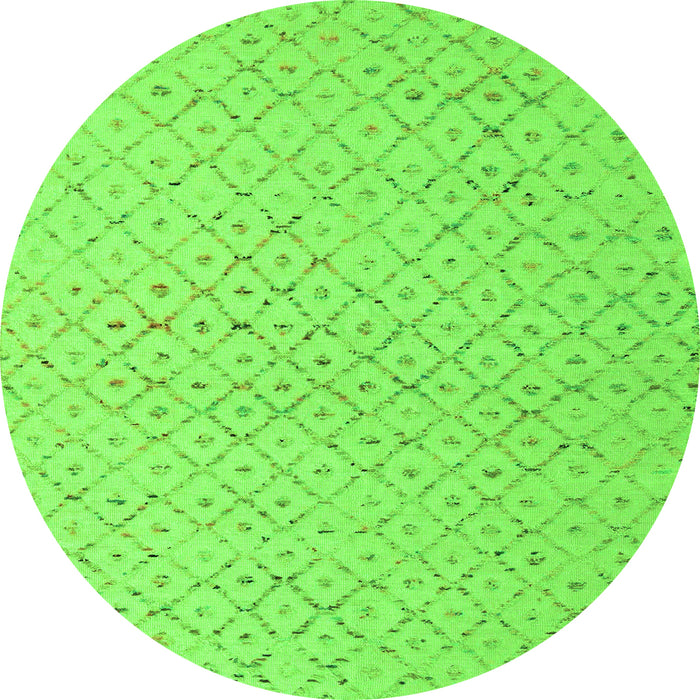 Round Solid Green Modern Rug, abs5182grn