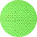 Round Solid Green Modern Rug, abs5182grn