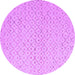 Round Machine Washable Solid Purple Modern Area Rugs, wshabs5182pur