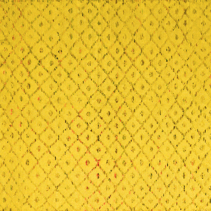 Square Solid Yellow Modern Rug, abs5182yw