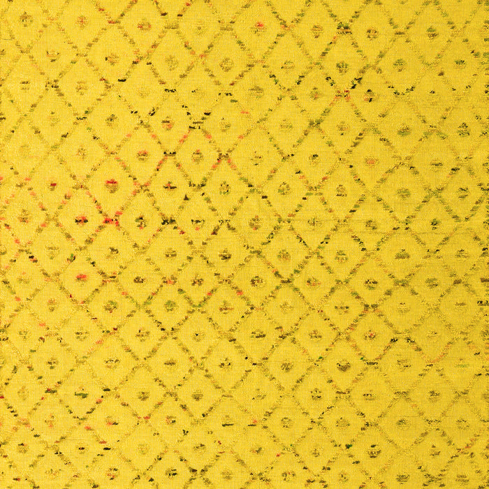 Machine Washable Solid Yellow Modern Rug, wshabs5182yw