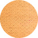 Round Solid Orange Modern Rug, abs5182org