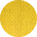 Round Solid Yellow Modern Rug, abs5182yw