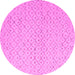 Round Machine Washable Solid Pink Modern Rug, wshabs5182pnk