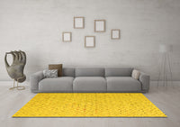 Machine Washable Solid Yellow Modern Rug, wshabs5182yw