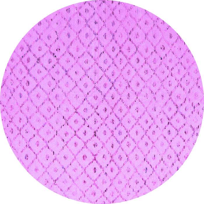 Round Solid Purple Modern Rug, abs5182pur