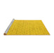 Sideview of Machine Washable Solid Yellow Modern Rug, wshabs5182yw