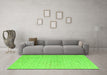 Machine Washable Solid Green Modern Area Rugs in a Living Room,, wshabs5182grn