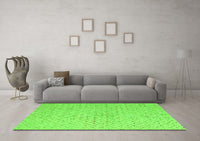 Machine Washable Solid Green Modern Rug, wshabs5182grn