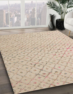 Machine Washable Abstract Brown Sugar Brown Rug in a Family Room, wshabs5182
