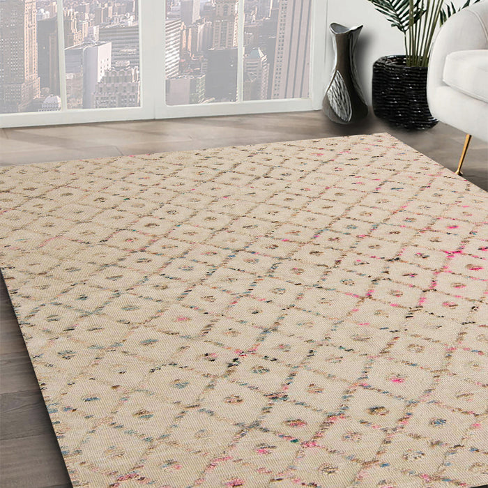 Machine Washable Abstract Brown Sugar Brown Rug in a Family Room, wshabs5182