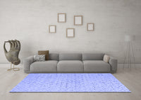 Machine Washable Solid Blue Modern Rug, wshabs5182blu