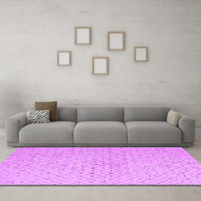 Machine Washable Solid Purple Modern Area Rugs in a Living Room, wshabs5182pur
