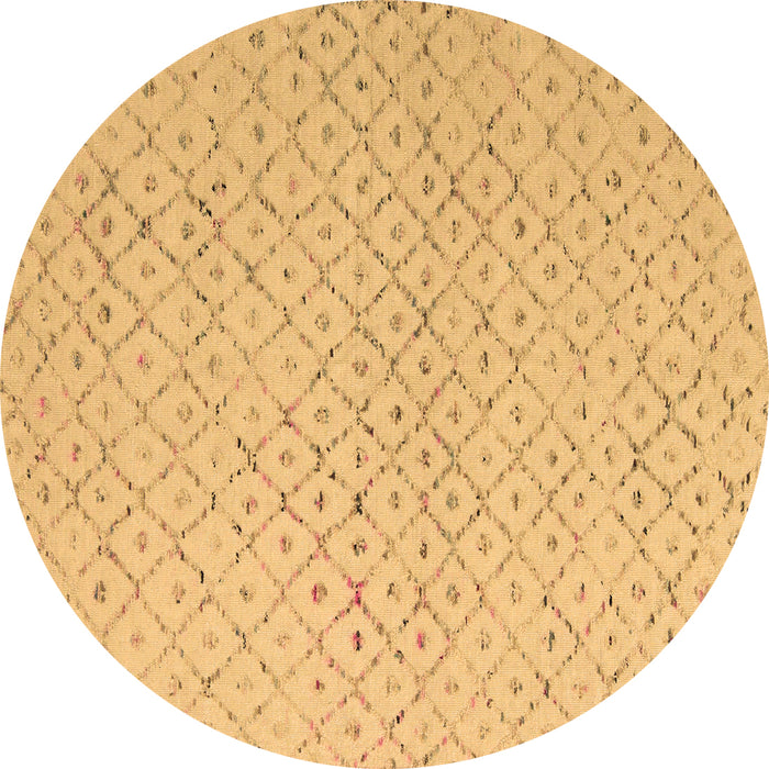 Round Solid Brown Modern Rug, abs5182brn