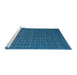 Sideview of Machine Washable Abstract Blue Ivy Blue Rug, wshabs5183