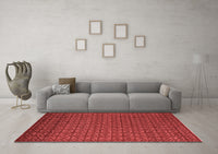 Machine Washable Abstract Red Modern Rug, wshabs5183red