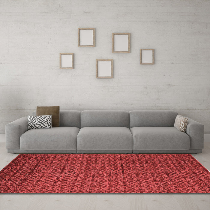 Modern Red Washable Rugs