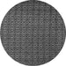 Round Abstract Gray Modern Rug, abs5183gry