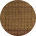 Round Abstract Orange Modern Rug, abs5183org