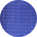 Round Machine Washable Abstract Blue Modern Rug, wshabs5183blu