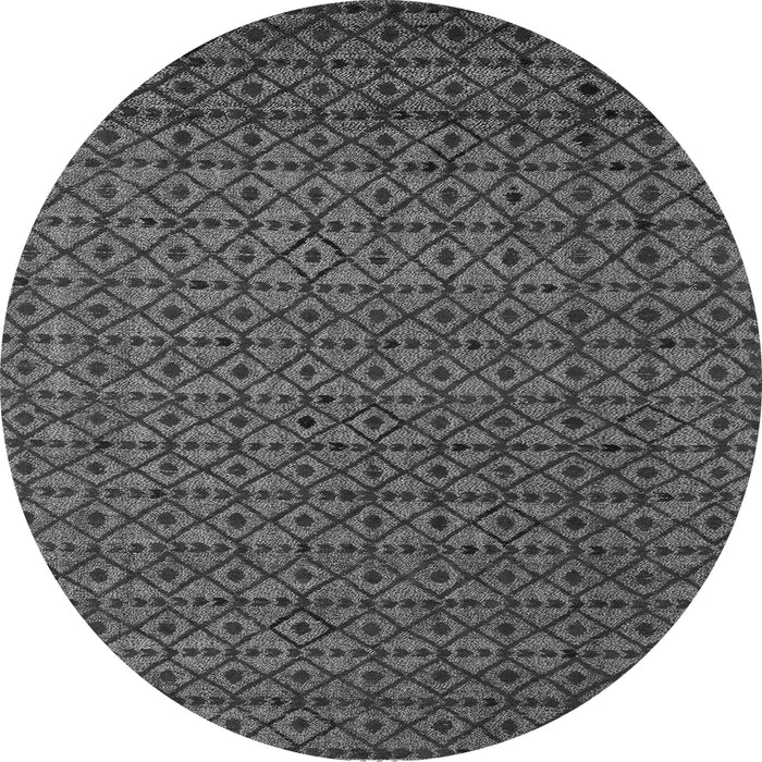 Round Machine Washable Abstract Gray Modern Rug, wshabs5183gry