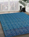 Abstract Blue Ivy Blue Modern Rug in Family Room, abs5183