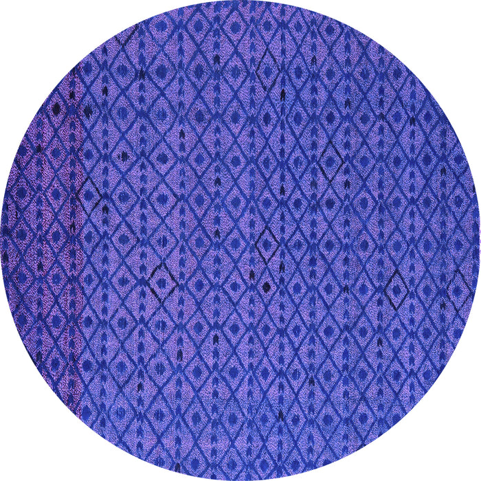 Round Machine Washable Abstract Purple Modern Area Rugs, wshabs5183pur
