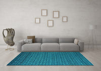 Machine Washable Abstract Turquoise Modern Rug, wshabs5183turq